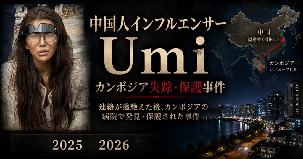 中国人インフルエンサーUmiカンボジア失踪・保護事案|高薪求人で渡航し帰国するまで