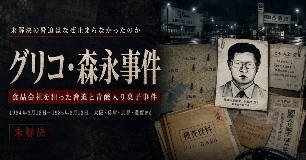 グリコ・森永事件｜かい人21面相による誘拐・企業脅迫と毒入り菓子