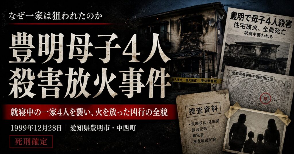 豊明母子4人殺害放火事件｜刃物で襲われた母子と続く公開捜査
