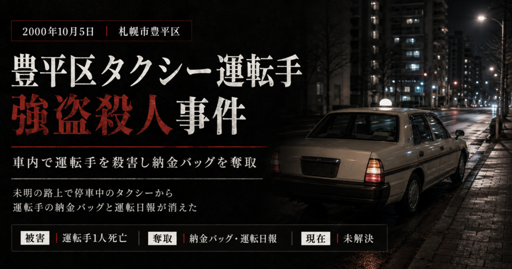 札幌市豊平区タクシー運転手強盗殺人事件｜斉藤健一さん殺害、納金バッグと運転日報が消えた25分